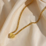 Stainless Steel Heart Necklace 18K Plated Pendant