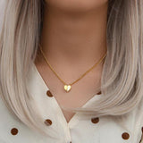 Stainless Steel Heart Necklace 18K Plated Pendant