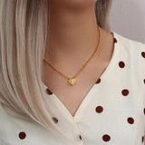 Stainless Steel Heart Necklace 18K Plated Pendant