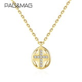 Zircon Cross Silver Necklace CZ Party Pendant