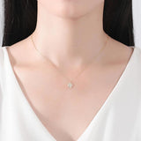 Zircon Cross Silver Necklace CZ Party Pendant