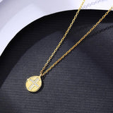 Zircon Cross Silver Necklace CZ Party Pendant