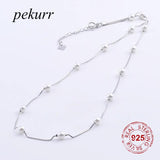 925 Sterling Silver Tiny Shell Pearl Necklaces Box Chain Pendants