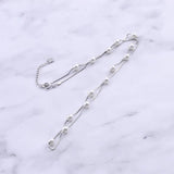925 Sterling Silver Tiny Shell Pearl Necklaces Box Chain Pendants