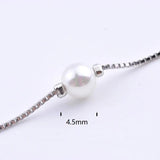 925 Sterling Silver Tiny Shell Pearl Necklaces Box Chain Pendants