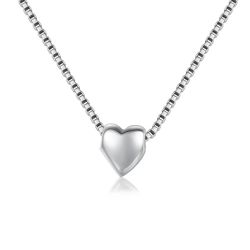 TrustDavis 925 Silver Heart Necklace Romantic Pendant Fine Jewelry DA1164