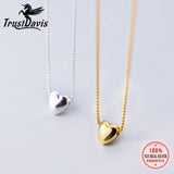TrustDavis 925 Silver Heart Necklace Romantic Pendant Fine Jewelry DA1164