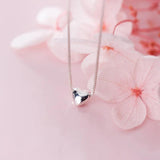 TrustDavis 925 Silver Heart Necklace Romantic Pendant Fine Jewelry DA1164