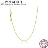 925 Sterling Silver Clavicle Chain Necklace with Pan Pendant