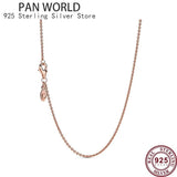 925 Sterling Silver Clavicle Chain Necklace with Pan Pendant