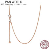 925 Sterling Silver Clavicle Chain Necklace with Pan Pendant