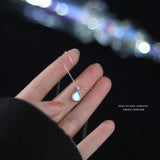 925 Silver Moonstone Water Drop Pendant Necklace for Women