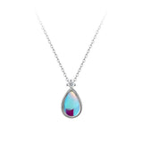 925 Silver Moonstone Water Drop Pendant Necklace for Women