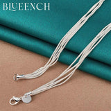 925 Silver Chain Tassel Ball Pendant Necklace Wedding Jewelry