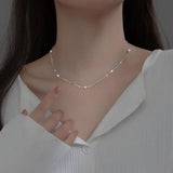 Trustdavis 925 Silver Pearl Chain Necklace Wedding Party S925 DA