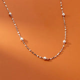 Trustdavis 925 Silver Pearl Chain Necklace Wedding Party S925 DA