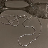 14k Diamond Silver Plated Necklace for Women Clavicle Chain Pendant