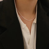 14k Diamond Silver Plated Necklace for Women Clavicle Chain Pendant