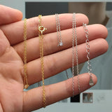 925 Silver 3mm CZ Charm Necklace for Women
