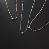 925 Silver 3mm CZ Charm Necklace for Women