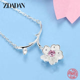 925 Silver Flower Necklace Chain Engagement Jewelry