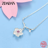 925 Silver Flower Necklace Chain Engagement Jewelry