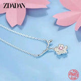 925 Silver Flower Necklace Chain Engagement Jewelry