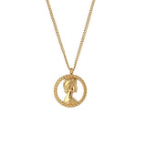 Classical Portrait Coin Necklace Vintage Jewelry