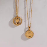 Classical Portrait Coin Necklace Vintage Jewelry
