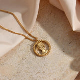 Classical Portrait Coin Necklace Vintage Jewelry