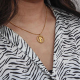 Classical Portrait Coin Necklace Vintage Jewelry