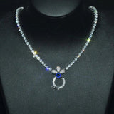 Vintage CZ Pendant Silver Necklace for Women