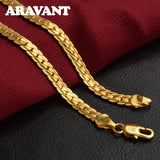 925 Silver 18K 5mm Sideways Chain Necklace 18-24 Inch