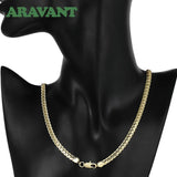 925 Silver 18K 5mm Sideways Chain Necklace 18-24 Inch
