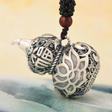 Retro Gourd Pendant Necklace Silver Jewelry Couple Pendant