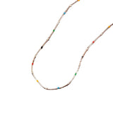 925 Silver Rainbow Bead Clavicle Chain Necklace for Women