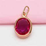 14K Rose Gold Choker Necklace with Ruby Pendant