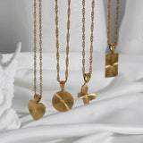 Waterproof Stainless Steel 18K Waterwave Chain Pendant Necklace