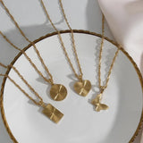 Waterproof Stainless Steel 18K Waterwave Chain Pendant Necklace
