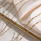 Waterproof Stainless Steel 18K Waterwave Chain Pendant Necklace