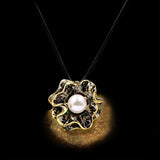Freshwater Pearl Flower Pendant Necklace 925 Silver Chain