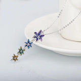 925 Silver Flower Enamel Necklace for Women