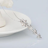 925 Silver Flower Enamel Necklace for Women