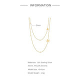 Initial Alphabet Necklace 925 Sterling Silver A-Z 26 Letters Chain