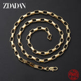925 Sterling Silver 18k 4MM Box Chain Necklace Men Women Party Jewelry