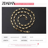 925 Sterling Silver 18k 4MM Box Chain Necklace Men Women Party Jewelry