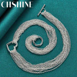 925 Silver Heart Necklace for Women Wedding Engagement