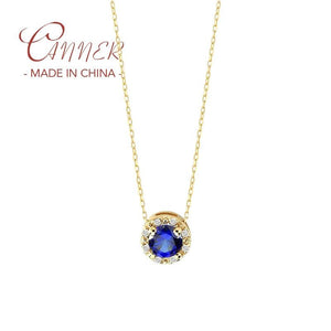 925 Silver Colorful Zircon Bead Pendant Necklace Women