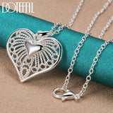 925 Silver Heart Pendant Necklace 16-30 Inch Chain for Women