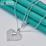 925 Silver Heart Pendant Necklace 16-30 Inch Chain for Women